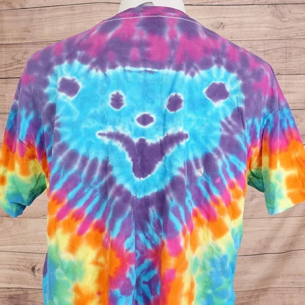 Vintage Grateful Dead Bear Face T-Shirt L Tie-Dye Made USA Single Stitch Tee - Picture 7 of 10